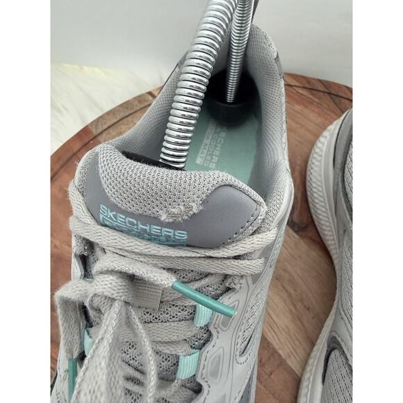 Skechers GoRun Consistent Shoes Womens Size 9.5 Gray Teal Goga Mat 128075 GYTQ - Picture 6 of 13